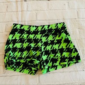 Kelle Neon Houndstooth Dance Shorts Size Medium